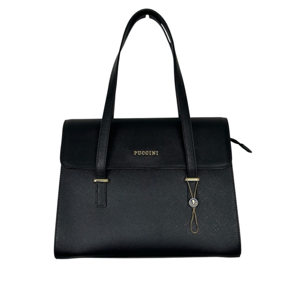 PUCCINI NWT Black Vegan Leather Shoulder Handbag